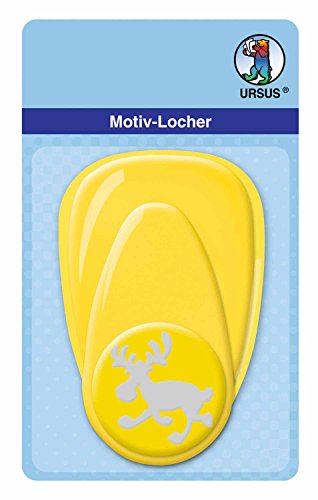 Ursus 19490077 - Motivlocher mit Hebel groß, Elch 1, gelb, ausgestanztes Motiv ca. 38,1 mm, aus Kunststoff mit Metallstanze, geeignet für Grammaturen von 160 220 g /qm Ursus 19490077 - Motivlocher mit Hebel groß, Elch 1, gelb, ausgestanztes Motiv ca. 38,1 mm, aus Kunststoff mit Metallstanze, geeignet für Grammaturen von 160 220 g /qm von Ursus