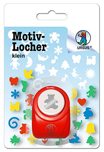Ursus 19500018 - Motivlocher klein, Bär, aus rotem Kunststoff mit Metallstanze, Durchmesser ca. 16 mm, für Papierqualitäten von 160-220 g/qm, mit Druckknopffunktion für eine einfache Handhabung Ursus 19500018 - Motivlocher klein, Bär, aus rotem Kunststoff mit Metallstanze, Durchmesser ca. 16 mm, für Papierqualitäten von 160-220 g/qm, mit Druckknopffunktion für eine einfache Handhabung von Ursus