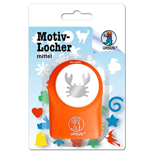 Ursus 19520039 - Motivlocher mittel, Krebs, aus orangenem Kunststoff mit Metallstanze, Durchmesser circa 25,4 mm, für Papierqualitäten von 160-220 g/qm, mit Druckknopffunktion für einfache Handhabung Ursus 19520039 - Motivlocher mittel, Krebs, aus orangenem Kunststoff mit Metallstanze, Durchmesser circa 25,4 mm, für Papierqualitäten von 160-220 g/qm, mit Druckknopffunktion für einfache Handhabung von Ursus