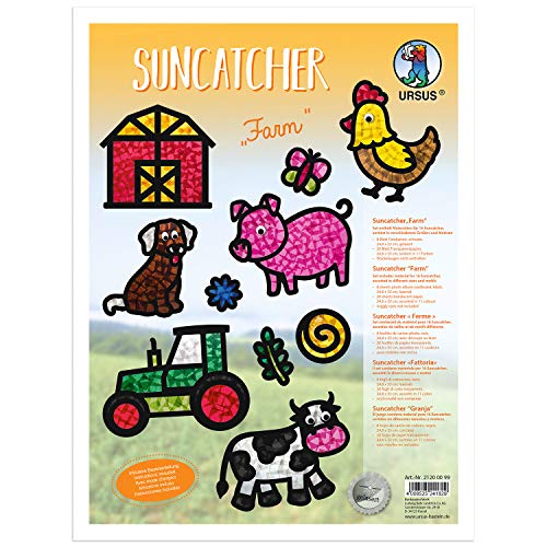 Ursus 21200099 - Suncatcher Bauernhof, gelasert, 8 Blatt Fotokarton, schwarz, 20 Blatt Transparentpapier sortiert in 11 verschieden Farben, inklusive Bastelanleitung Ursus 21200099 - Suncatcher Bauernhof, gelasert, 8 Blatt Fotokarton, schwarz, 20 Blatt Transparentpapier sortiert in 11 verschieden Farben, inklusive Bastelanleitung von Ursus