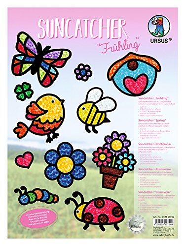 Ursus 21210099 - Suncatcher, Frühling, 300 g/qm, 12 Suncatcher, in verschiedenen Größen und Motiven, inklusive Bastelanleitung, ideal als farbenfrohe Fensterdekoration, Schwarz, Mittel Ursus 21210099 - Suncatcher, Frühling, 300 g/qm, 12 Suncatcher, in verschiedenen Größen und Motiven, inklusive Bastelanleitung, ideal als farbenfrohe Fensterdekoration, Schwarz, Mittel von Ursus