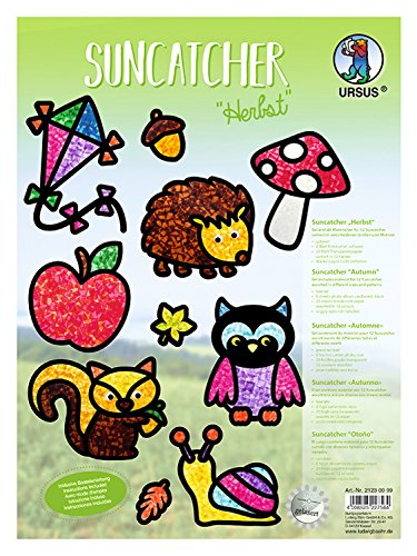 Ursus 21230099 - Suncatcher, Herbst, 300 g/qm, 12 Suncatcher, in verschiedenen Größen und Motiven, inklusive Bastelanleitung, ideal als farbenfrohe Fensterdekoration Ursus 21230099 - Suncatcher, Herbst, 300 g/qm, 12 Suncatcher, in verschiedenen Größen und Motiven, inklusive Bastelanleitung, ideal als farbenfrohe Fensterdekoration von Ursus