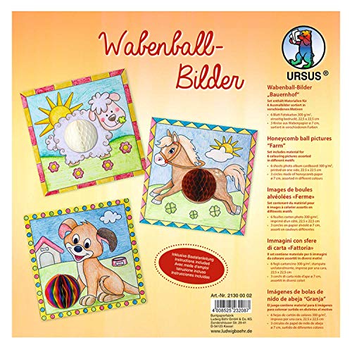 Ursus 21300002 - Wabenball Bilder, Bauernhof, 300 g/qm, 6 Ausmalbilder, einseitig Bedruckt mit niedlichen Motiven zum Ausmalen, inklusive Bastelanleitung, für Jungen und Mädchen Ursus 21300002 - Wabenball Bilder, Bauernhof, 300 g/qm, 6 Ausmalbilder, einseitig Bedruckt mit niedlichen Motiven zum Ausmalen, inklusive Bastelanleitung, für Jungen und Mädchen von Ursus