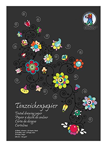 Ursus 2134690SE - Tonzeichenpapier, schwarz, DIN A4, 130 g/qm, 20 Blatt aus Frischzellulose, holz - und chlorfrei, ideal Grundlage für kreative Bastelarbeiten Ursus 2134690SE - Tonzeichenpapier, schwarz, DIN A4, 130 g/qm, 20 Blatt aus Frischzellulose, holz - und chlorfrei, ideal Grundlage für kreative Bastelarbeiten von Ursus
