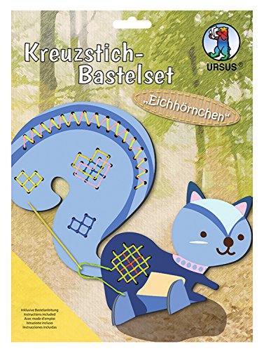 Ursus 21420004F - Kreuzstich Bastelset, Eichhörnchen,Tiermotiv Aufsteller ca. 21 x 18 cm, Garn in 5 verschiendenen Farben, je 8 m lang, inklusive Bastelanleitung, für Jungen und Mädchen Ursus 21420004F - Kreuzstich Bastelset, Eichhörnchen,Tiermotiv Aufsteller ca. 21 x 18 cm, Garn in 5 verschiendenen Farben, je 8 m lang, inklusive Bastelanleitung, für Jungen und Mädchen von Ursus