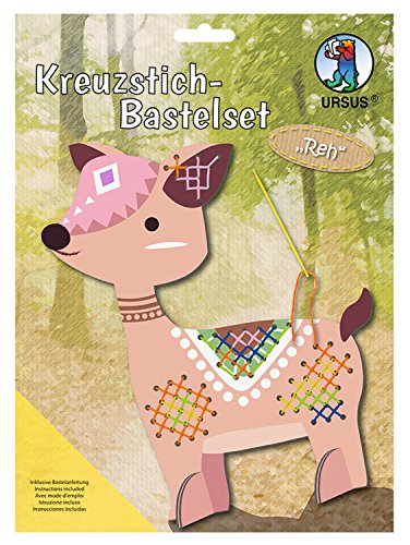 Ursus 21420006F - Kreuzstich Bastelset, Reh,Tiermotiv Aufsteller ca. 21 x 18 cm, Garn in 5 verschiendenen Farben, je 8 m lang, inklusive Bastelanleitung, für Jungen und Mädchen Ursus 21420006F - Kreuzstich Bastelset, Reh,Tiermotiv Aufsteller ca. 21 x 18 cm, Garn in 5 verschiendenen Farben, je 8 m lang, inklusive Bastelanleitung, für Jungen und Mädchen von Ursus