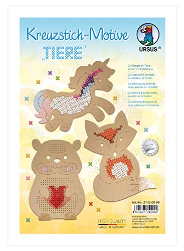 Ursus 21430099 - Kreuzstich Tiere, mit 24 Blatt Kraftkarton 250 g/qm, in 12 verschiedenen Motiven, inklusive Bastelanleitung, ideal für Strickanfänger, braun Ursus 21430099 - Kreuzstich Tiere, mit 24 Blatt Kraftkarton 250 g/qm, in 12 verschiedenen Motiven, inklusive Bastelanleitung, ideal für Strickanfänger, braun von Ursus
