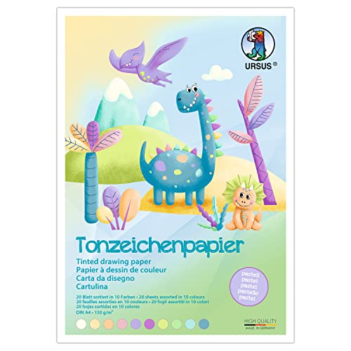 Ursus 2144699 - Tonzeichenpapier, Pastell, DIN A4, 130g/qm, 20 Blatt in 10 Farben, durchgefärbt, aus Frischzellulose, lichtbeständig, ideal für kreatives Basteln, Gelb,Orange Ursus 2144699 - Tonzeichenpapier, Pastell, DIN A4, 130g/qm, 20 Blatt in 10 Farben, durchgefärbt, aus Frischzellulose, lichtbeständig, ideal für kreatives Basteln, Gelb,Orange von Ursus