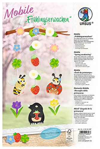 Ursus 21450099F - Mobile Frühlingserwachen, Höhe ca. 52 cm, Set für ein Mobile mit Stanzteilen, Kordel, Klebepads, inklusive Anleitung, ideal als freihängende Raumdeko im Kinderzimmer Ursus 21450099F - Mobile Frühlingserwachen, Höhe ca. 52 cm, Set für ein Mobile mit Stanzteilen, Kordel, Klebepads, inklusive Anleitung, ideal als freihängende Raumdeko im Kinderzimmer von Ursus