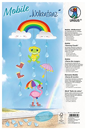 Ursus 21480099F - Mobile Wolkentanz, Höhe ca. 52 cm, Set für ein Mobile mit Stanzteilen, Kordel, Klebepads, inklusive Anleitung, ideal als freihängende Raumdeko im Kinderzimmer Ursus 21480099F - Mobile Wolkentanz, Höhe ca. 52 cm, Set für ein Mobile mit Stanzteilen, Kordel, Klebepads, inklusive Anleitung, ideal als freihängende Raumdeko im Kinderzimmer von Ursus