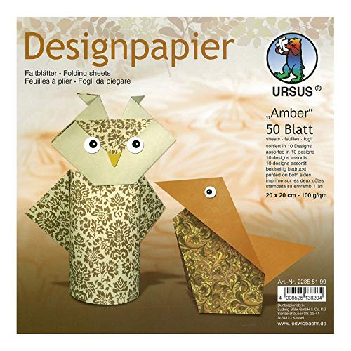 Ursus 22855199 - Designpapier, beidseitig bedruckt, 50 Blatt, 20 x 20 cm, amber Ursus 22855199 - Designpapier, beidseitig bedruckt, 50 Blatt, 20 x 20 cm, amber von Ursus