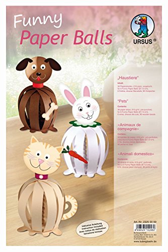 Ursus 23250099 - Funny Paper Balls Haustiere, Material für 6 Funny Paper Balls, Durchmesser ca. 7 8 cm, 30 Papierstreifen mit Zubehör, vorgelocht, inklusive Bastelanleitung, für Kinder Ursus 23250099 - Funny Paper Balls Haustiere, Material für 6 Funny Paper Balls, Durchmesser ca. 7 8 cm, 30 Papierstreifen mit Zubehör, vorgelocht, inklusive Bastelanleitung, für Kinder von Ursus