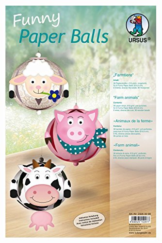 Ursus 23260099 - Funny Paper Balls Farmtiere, Material für 6 Funny Paper Balls, Durchmesser ca. 7 8 cm, 30 Papierstreifen mit Zubehör, vorgelocht, inklusive Bastelanleitung, für Kinder Ursus 23260099 - Funny Paper Balls Farmtiere, Material für 6 Funny Paper Balls, Durchmesser ca. 7 8 cm, 30 Papierstreifen mit Zubehör, vorgelocht, inklusive Bastelanleitung, für Kinder von Ursus