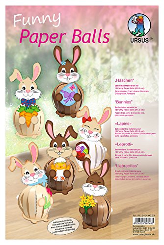 Ursus 24040099F - Funny Paper Balls Häschen, enthält Materialien für 12 Figuren, mehrfarbig, 6 cm Ursus 24040099F - Funny Paper Balls Häschen, enthält Materialien für 12 Figuren, mehrfarbig, 6 cm von Ursus