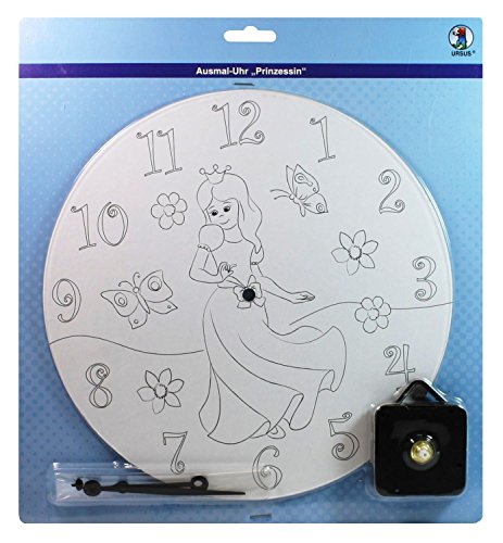 Ursus 24510000 - Ausmal Uhr Prinzessin, Durchmesser ca. 25 cm, inklusive Bastelanleitung, zum Ausmalen mithilfe von Buntstiften und Fasermalern, ideal als Dekoration im Kinderzimmer Ursus 24510000 - Ausmal Uhr Prinzessin, Durchmesser ca. 25 cm, inklusive Bastelanleitung, zum Ausmalen mithilfe von Buntstiften und Fasermalern, ideal als Dekoration im Kinderzimmer von Ursus
