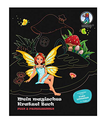 Ursus 24530001F - Mein magisches Kratzelbuch Feen & Prinzessinnen, Kratzbildern, ca. 21 x 26 cm groß, mit tollen Farbeffekten und 12 Mandalas zum Ausmalen, inklusive Holz-Stick, bunt Ursus 24530001F - Mein magisches Kratzelbuch Feen & Prinzessinnen, Kratzbildern, ca. 21 x 26 cm groß, mit tollen Farbeffekten und 12 Mandalas zum Ausmalen, inklusive Holz-Stick, bunt von Ursus
