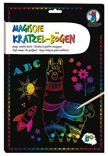 Ursus 24554600F - Magische Kratzel, DIN A4, schwarz, mit Regenbogen Effekt, 10 Bogen 250 g/qm, inklusive 1 Bambusstift und Kratzanleitung, ideal als Geschenk, bunt Ursus 24554600F - Magische Kratzel, DIN A4, schwarz, mit Regenbogen Effekt, 10 Bogen 250 g/qm, inklusive 1 Bambusstift und Kratzanleitung, ideal als Geschenk, bunt von Ursus