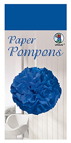 Ursus 27010035 Paper Pompons californiablau, aus Seidenpapier 20 g/qm, ca. 50 x 70 cm, 10 Bogen in einer Farbe, inklusive Bastelanleitung, ideale Dekoration für jede Party von Ursus