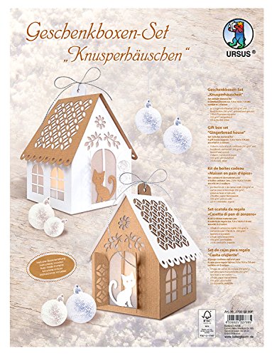 Ursus 27900099F - Geschenkboxen Set, Knusperhäuschen, Set für 6 Geschenkboxen in 2 verschiedenen Farben, ca. 7 x 10,4 x 7 cm, gelasert und genutet, inklusive Bastelanleitung Ursus 27900099F - Geschenkboxen Set, Knusperhäuschen, Set für 6 Geschenkboxen in 2 verschiedenen Farben, ca. 7 x 10,4 x 7 cm, gelasert und genutet, inklusive Bastelanleitung von Ursus
