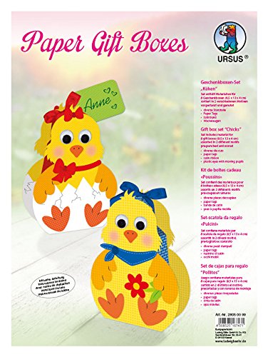 Ursus 28050099 - Geschenkboxen Set Küken, 8 Geschenkboxen in 2 verschiedene Motiven, ca. 9,5 x 13 x 4 cm, vorgetanzt und genutet, inklusive Bastelanleitung, ideal für kleine Überraschungen Ursus 28050099 - Geschenkboxen Set Küken, 8 Geschenkboxen in 2 verschiedene Motiven, ca. 9,5 x 13 x 4 cm, vorgetanzt und genutet, inklusive Bastelanleitung, ideal für kleine Überraschungen von Ursus