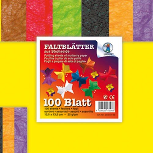 Ursus 2936199 - Faltblätter Strohseide 13,5x13,5cm 100 Blatt farbig Sortiert von Ursus