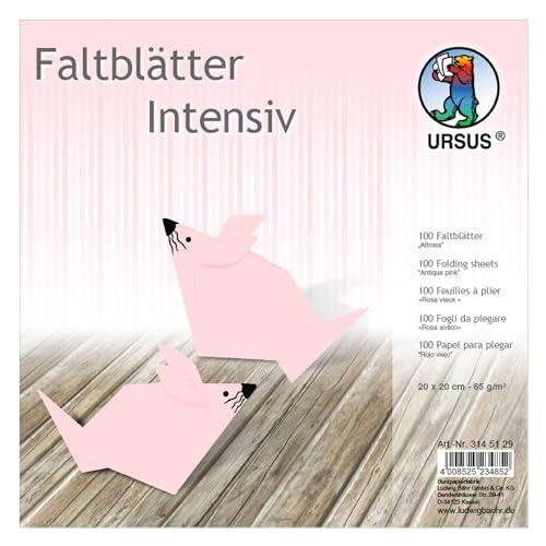 Ursus 3145129 - Faltblätter Uni intensiv, altrosa, ca. 20 x 20 cm, 65 g/qm, 100 Blatt, aus Plakatpapier, durchgefärbt, für kleine und große Origami Künstler, ideal für vielseitige Bastelarbeiten Ursus 3145129 - Faltblätter Uni intensiv, altrosa, ca. 20 x 20 cm, 65 g/qm, 100 Blatt, aus Plakatpapier, durchgefärbt, für kleine und große Origami Künstler, ideal für vielseitige Bastelarbeiten von Ursus