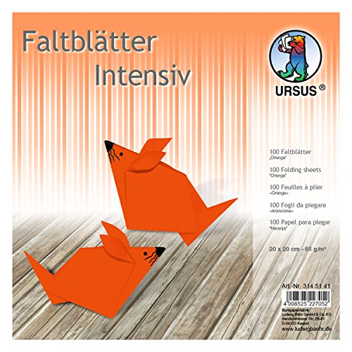 Ursus 3145141 - Faltblätter Uni intensiv, orange, ca. 20 x 20 cm, 65 g/qm, 100 Blatt, aus Plakatpapier, durchgefärbt, für kleine und große Origami Künstler, ideal für vielseitige Bastelarbeiten Ursus 3145141 - Faltblätter Uni intensiv, orange, ca. 20 x 20 cm, 65 g/qm, 100 Blatt, aus Plakatpapier, durchgefärbt, für kleine und große Origami Künstler, ideal für vielseitige Bastelarbeiten von Ursus