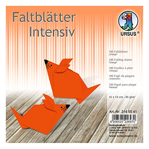 Ursus 3145541 - Faltblätter Uni intensiv, orange, ca. 15 x 15 cm, 65 g/qm, 100 Blatt, aus Plakatpapier, durchgefärbt, für kleine und große Origami Künstler, ideal für vielseitige Bastelarbeiten Ursus 3145541 - Faltblätter Uni intensiv, orange, ca. 15 x 15 cm, 65 g/qm, 100 Blatt, aus Plakatpapier, durchgefärbt, für kleine und große Origami Künstler, ideal für vielseitige Bastelarbeiten von Ursus