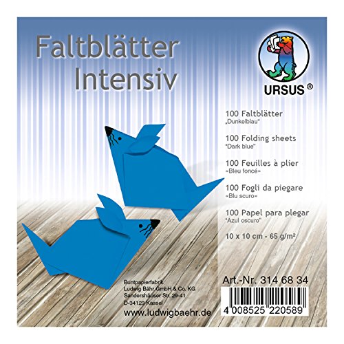 Ursus 3146834 - Faltblätter, 10 x 10 cm, 100 Blatt, dunkelblau von Ursus