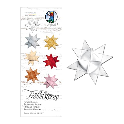 Ursus 3200001 - Papierstreifen für Fröbelsterne, hochweiß, aus Tonzeichenpapier 130 g/qm, ca. 1 x 50 cm, 100 Streifen für ca. 25 Sterne, Bastelklassiker zur Weihnachtszeit Ursus 3200001 - Papierstreifen für Fröbelsterne, hochweiß, aus Tonzeichenpapier 130 g/qm, ca. 1 x 50 cm, 100 Streifen für ca. 25 Sterne, Bastelklassiker zur Weihnachtszeit von Ursus