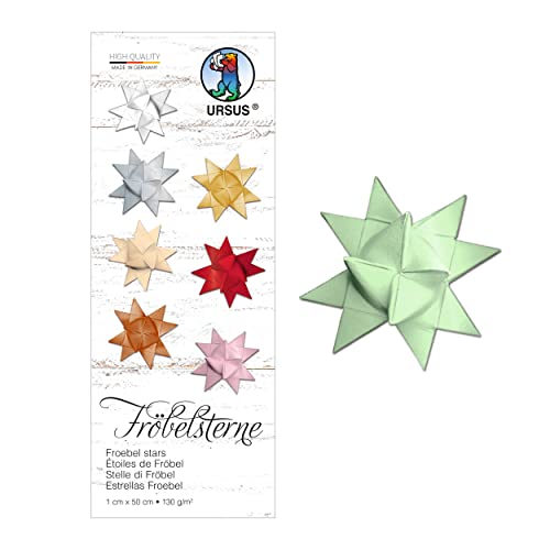 Ursus 3200030 - Papierstreifen für Fröbelsterne, mint, aus Tonzeichenpapier 130 g/qm, ca. 1 x 50 cm, 100 Streifen für ca. 25 Sterne, Bastelklassiker zur Weihnachtszeit Ursus 3200030 - Papierstreifen für Fröbelsterne, mint, aus Tonzeichenpapier 130 g/qm, ca. 1 x 50 cm, 100 Streifen für ca. 25 Sterne, Bastelklassiker zur Weihnachtszeit von Ursus