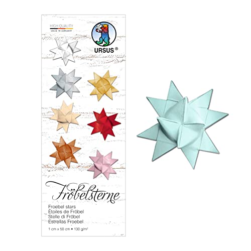 Ursus 3200036 - Papierstreifen für Fröbelsterne 1,0 x 50 cm, Türkis, aus Tonzeichenpapier, 100 Streifen für circa 25 Sterne, Bastelklassiker zu Weihnachten Ursus 3200036 - Papierstreifen für Fröbelsterne 1,0 x 50 cm, Türkis, aus Tonzeichenpapier, 100 Streifen für circa 25 Sterne, Bastelklassiker zu Weihnachten von Ursus