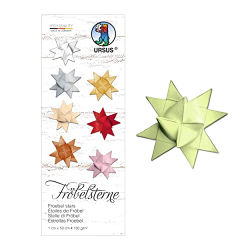 Ursus 3200050 - Papierstreifen für Fröbelsterne, apfelgrün, aus Tonzeichenpapier 130 g/qm, ca. 1 x 50 cm, 100 Streifen für ca. 25 Sterne, Bastelklassiker zur Weihnachtszeit Ursus 3200050 - Papierstreifen für Fröbelsterne, apfelgrün, aus Tonzeichenpapier 130 g/qm, ca. 1 x 50 cm, 100 Streifen für ca. 25 Sterne, Bastelklassiker zur Weihnachtszeit von Ursus