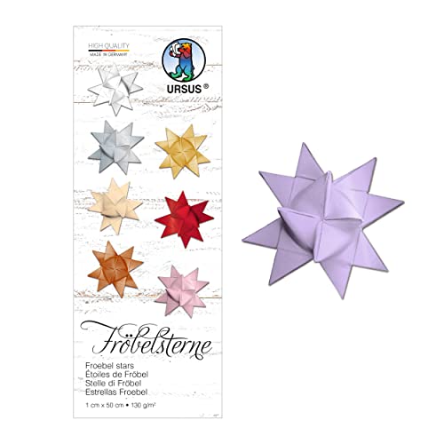 Ursus 3200060 - Papierstreifen für Fröbelsterne, flieder, aus Tonzeichenpapier 130 g/qm, ca. 1 x 50 cm, 100 Streifen für ca. 25 Sterne, Bastelklassiker zur Weihnachtszeit Ursus 3200060 - Papierstreifen für Fröbelsterne, flieder, aus Tonzeichenpapier 130 g/qm, ca. 1 x 50 cm, 100 Streifen für ca. 25 Sterne, Bastelklassiker zur Weihnachtszeit von Ursus