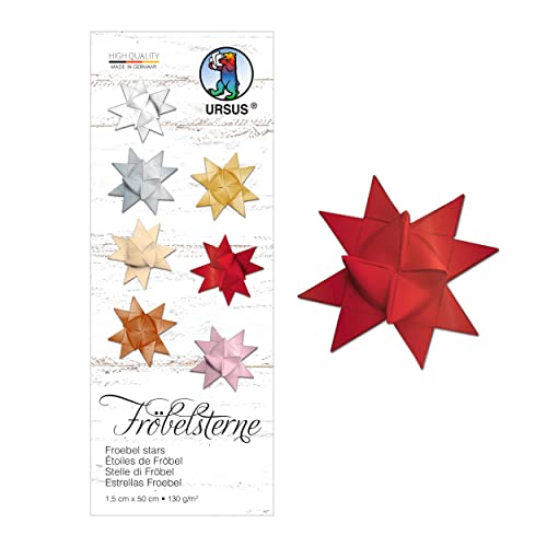 Ursus 3210022 - Papierstreifen für Fröbelsterne, rubinrot, aus Tonzeichenpapier 130 g/qm, ca. 1,5 x 50 cm, 80 Streifen für ca. 20 Sterne, Bastelklassiker zur Weihnachtszeit Ursus 3210022 - Papierstreifen für Fröbelsterne, rubinrot, aus Tonzeichenpapier 130 g/qm, ca. 1,5 x 50 cm, 80 Streifen für ca. 20 Sterne, Bastelklassiker zur Weihnachtszeit von Ursus