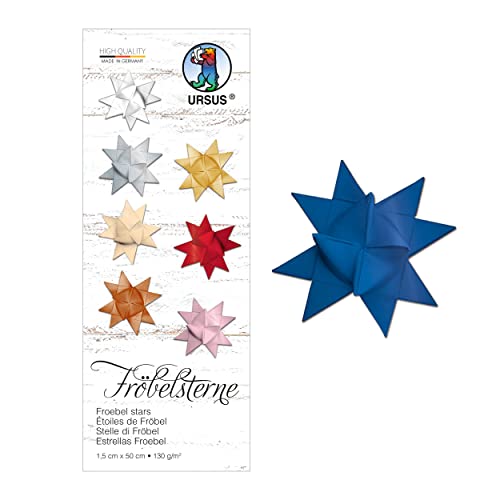 Ursus 3210039 - Papierstreifen für Fröbelsterne, königsblau, aus Tonzeichenpapier 130 g/qm, ca. 1,5 x 50 cm, 80 Streifen für ca. 20 Sterne, Bastelklassiker zur Weihnachtszeit Ursus 3210039 - Papierstreifen für Fröbelsterne, königsblau, aus Tonzeichenpapier 130 g/qm, ca. 1,5 x 50 cm, 80 Streifen für ca. 20 Sterne, Bastelklassiker zur Weihnachtszeit von Ursus