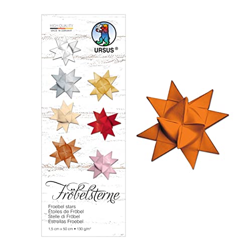 Ursus 3210040 - Papierstreifen für Fröbelsterne, hellorange, aus Tonzeichenpapier 130 g/qm, ca. 1,5 x 50 cm, 80 Streifen für ca. 20 Sterne, Bastelklassiker zur Weihnachtszeit Ursus 3210040 - Papierstreifen für Fröbelsterne, hellorange, aus Tonzeichenpapier 130 g/qm, ca. 1,5 x 50 cm, 80 Streifen für ca. 20 Sterne, Bastelklassiker zur Weihnachtszeit von Ursus