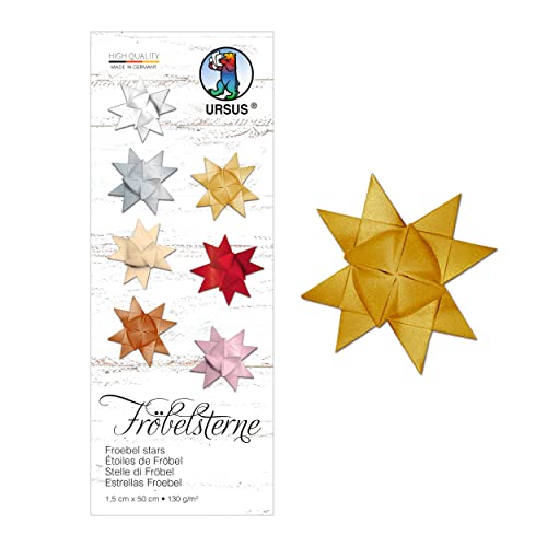 Ursus 3210079 - Papierstreifen für Fröbelsterne, gold, aus Tonzeichenpapier 130 g/qm, ca. 1,5 x 50 cm, 80 Streifen für ca. 20 Sterne, Bastelklassiker zur Weihnachtszeit Ursus 3210079 - Papierstreifen für Fröbelsterne, gold, aus Tonzeichenpapier 130 g/qm, ca. 1,5 x 50 cm, 80 Streifen für ca. 20 Sterne, Bastelklassiker zur Weihnachtszeit von Ursus