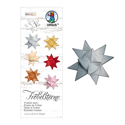 Ursus 3210089 - Papierstreifen für Fröbelsterne, silber, aus Tonzeichenpapier 130 g/qm, ca. 1,5 x 50 cm, 80 Streifen für ca. 20 Sterne, Bastelklassiker zur Weihnachtszeit Ursus 3210089 - Papierstreifen für Fröbelsterne, silber, aus Tonzeichenpapier 130 g/qm, ca. 1,5 x 50 cm, 80 Streifen für ca. 20 Sterne, Bastelklassiker zur Weihnachtszeit von Ursus