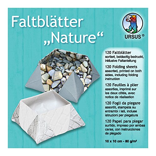 Ursus 3266899 - Faltblätter Nature, 80 g/qm, ca. 10 x 10 cm, 120 Blatt in 10 verschiedenen Designs, beidseitig bedruckt, inklusive Faltanleitung, ideale Grundlage für kreative Bastelarbeiten Ursus 3266899 - Faltblätter Nature, 80 g/qm, ca. 10 x 10 cm, 120 Blatt in 10 verschiedenen Designs, beidseitig bedruckt, inklusive Faltanleitung, ideale Grundlage für kreative Bastelarbeiten von Ursus