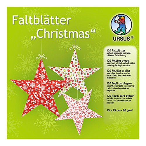 Ursus 3295599F - Faltblätter Christmas, ca. 15 x 15 cm, 80 g/qm, sortiert in 10 Designs, 120 Blatt Ursus 3295599F - Faltblätter Christmas, ca. 15 x 15 cm, 80 g/qm, sortiert in 10 Designs, 120 Blatt von Ursus