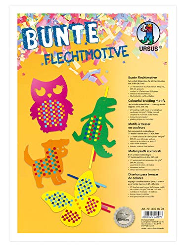 Ursus 3354699 Bunte Flechtmotive, Material für 27 Motive, in 9 verschiedenen Farben, ca. 21 x 28,5 cm, aus Fotokarton, inkl. Bastelanleitung, kreative Beschäftigung für Kinder Ursus 3354699 Bunte Flechtmotive, Material für 27 Motive, in 9 verschiedenen Farben, ca. 21 x 28,5 cm, aus Fotokarton, inkl. Bastelanleitung, kreative Beschäftigung für Kinder von Ursus