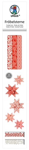 Ursus 34710000 - Papierstreifen für Fröbelsterne, rot, aus hochwertigem Bastelpapier, 60 Streifen in 2 verschiedenen Größen für ca. 15 Sterne, Bastelklassiker zur Weihnachtszeit Ursus 34710000 - Papierstreifen für Fröbelsterne, rot, aus hochwertigem Bastelpapier, 60 Streifen in 2 verschiedenen Größen für ca. 15 Sterne, Bastelklassiker zur Weihnachtszeit von Ursus
