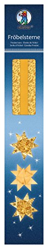 Ursus 34770000 - Papierstreifen für Fröbelsterne, gold, aus hochwertigem Bastelpapier, 80 Streifen in 2 verschiedenen Designs für ca. 20 Sterne, Bastelklassiker zur Weihnachtszeit von Ursus