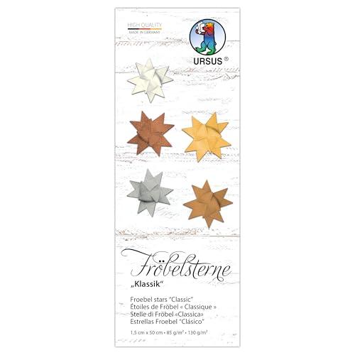 Ursus 3511 00 99 - Fröbelsterne "Klassik", 130 g/m² aus Tonzeichenpapier, 80 Faltstreifen, Größe 1 x 50 cm, Ø 4,3 cm, 5 Farben, mit Bastelanleitung, DIY Bastelpapier zum falten Ursus 3511 00 99 - Fröbelsterne "Klassik", 130 g/m² aus Tonzeichenpapier, 80 Faltstreifen, Größe 1 x 50 cm, Ø 4,3 cm, 5 Farben, mit Bastelanleitung, DIY Bastelpapier zum falten von Ursus