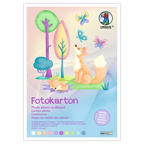 Ursus 3794699 - Fotokarton, Pastell, DIN A4, 300g/qm, 10 Blatt in 10 Farben, durchgefärbt, aus Frischzellulose, lichtbeständig, ideal für kreatives Basteln Ursus 3794699 - Fotokarton, Pastell, DIN A4, 300g/qm, 10 Blatt in 10 Farben, durchgefärbt, aus Frischzellulose, lichtbeständig, ideal für kreatives Basteln von Ursus