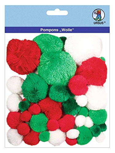 Ursus 39540009 - Pompon, Wolle, 45 Stück, in verschiedenen Größen und Farben, zum Basteln von lustigen Figuren und für andere kreative Ideen von Ursus
