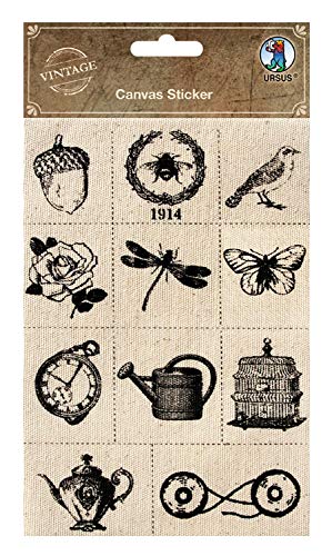 Ursus 40560001 - Vintage Canvas Sticker, Leinwandsticker zum Zuschneiden, mit verschiedenen Vintagemotiven, selbstklebend, ideal zur Kartengestaltung und Dekoration von Geschenken Ursus 40560001 - Vintage Canvas Sticker, Leinwandsticker zum Zuschneiden, mit verschiedenen Vintagemotiven, selbstklebend, ideal zur Kartengestaltung und Dekoration von Geschenken von Ursus