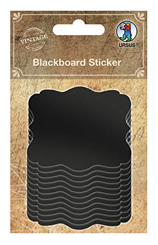 Ursus 40700002 - Blackboard Sticker, Aufkleber aus Tafelfolie, 12 Stück, ca. 6,5 x 6,5 cm, zur individuellen Beschriftung, als Etikett für Vorratsbehälter oder als Geschenkanhänger Ursus 40700002 - Blackboard Sticker, Aufkleber aus Tafelfolie, 12 Stück, ca. 6,5 x 6,5 cm, zur individuellen Beschriftung, als Etikett für Vorratsbehälter oder als Geschenkanhänger von Ursus