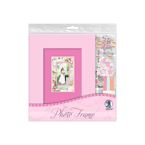 Ursus 42010001 - Photo Frame 10 x 15 cm, Bilderrahmen Motiv 1, Größe 16,4 x 21,4 cm, 2 Blatt Motivpapier, Stanzbogen, Accessoires und Dekobänder zum Verzieren, inkl. Bastelanleitung Ursus 42010001 - Photo Frame 10 x 15 cm, Bilderrahmen Motiv 1, Größe 16,4 x 21,4 cm, 2 Blatt Motivpapier, Stanzbogen, Accessoires und Dekobänder zum Verzieren, inkl. Bastelanleitung von Ursus